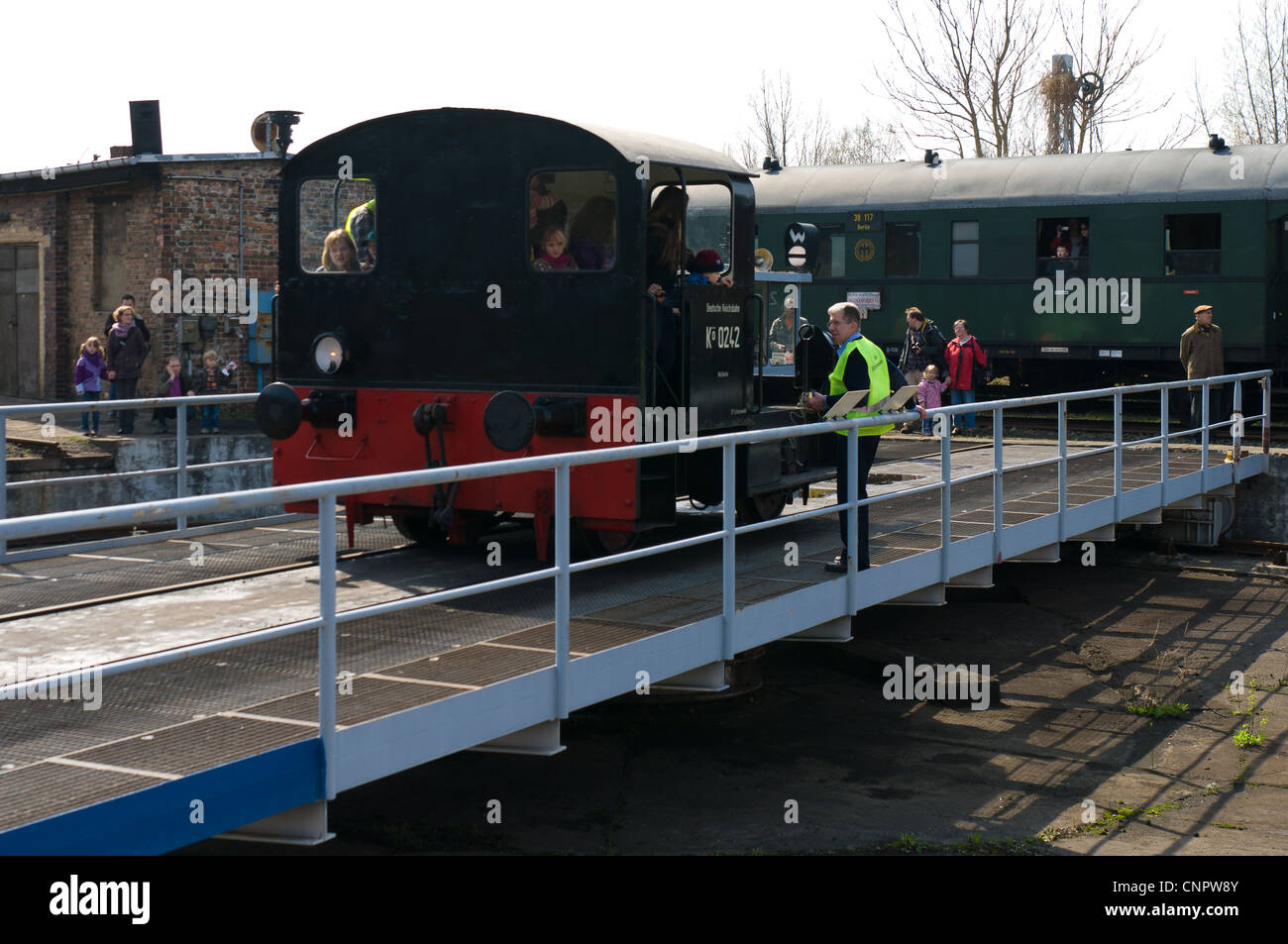 Kleinlokomotive DRG (classe I Gmeinder) à l'platine de fer Banque D'Images