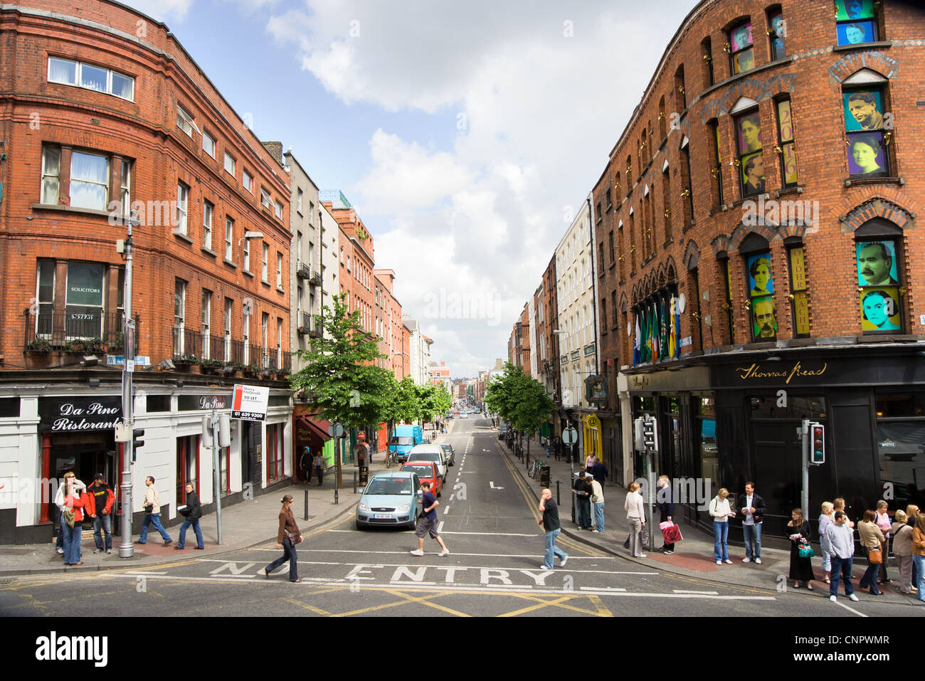 Parliament Street dans la ville de Dublin, Irlande. Banque D'Images