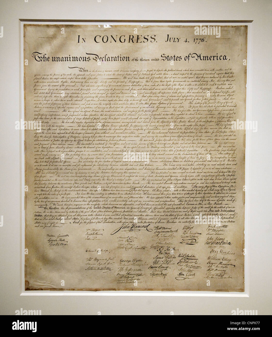 Is The Original Declaration Of Independence In Oval Office