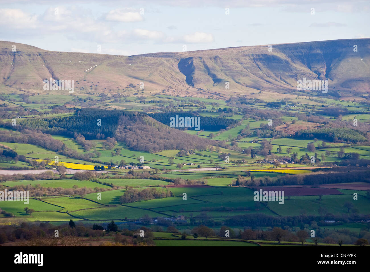 Vue sur les montagnes noires de l'Begwns près de Hay on Wye Powys Pays de Galles UK Banque D'Images