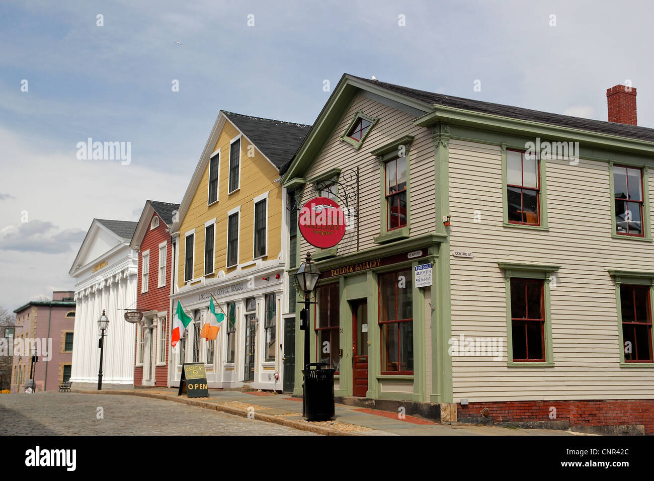 L'eau du nord, rue du quartier historique de New Bedford, New Bedford, Massachusetts, United States Banque D'Images