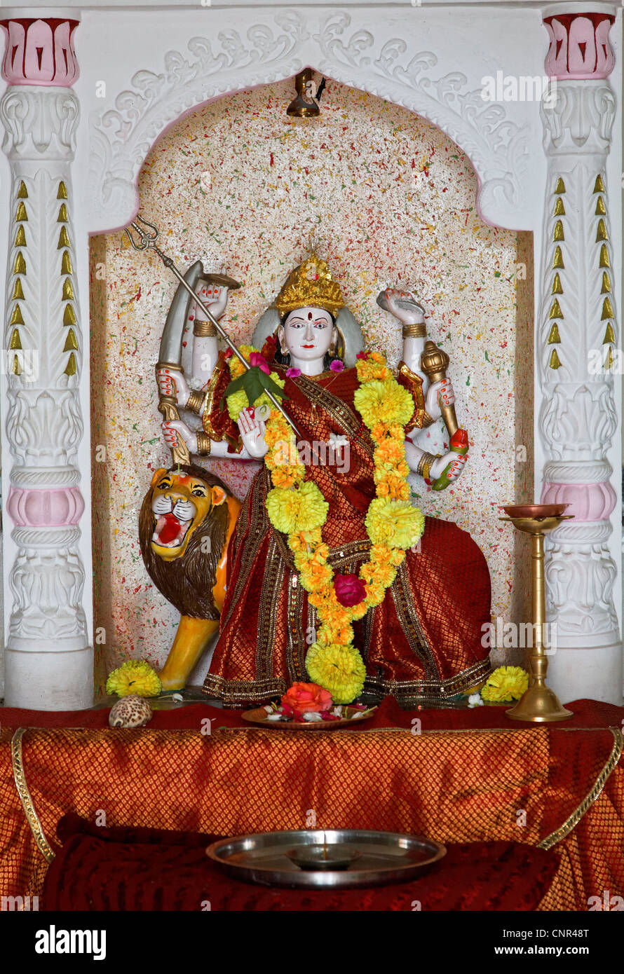 Laxmi Hindu Temple idole à Dhatva vénéré par les hindous comme un dieu de la fortune Banque D'Images