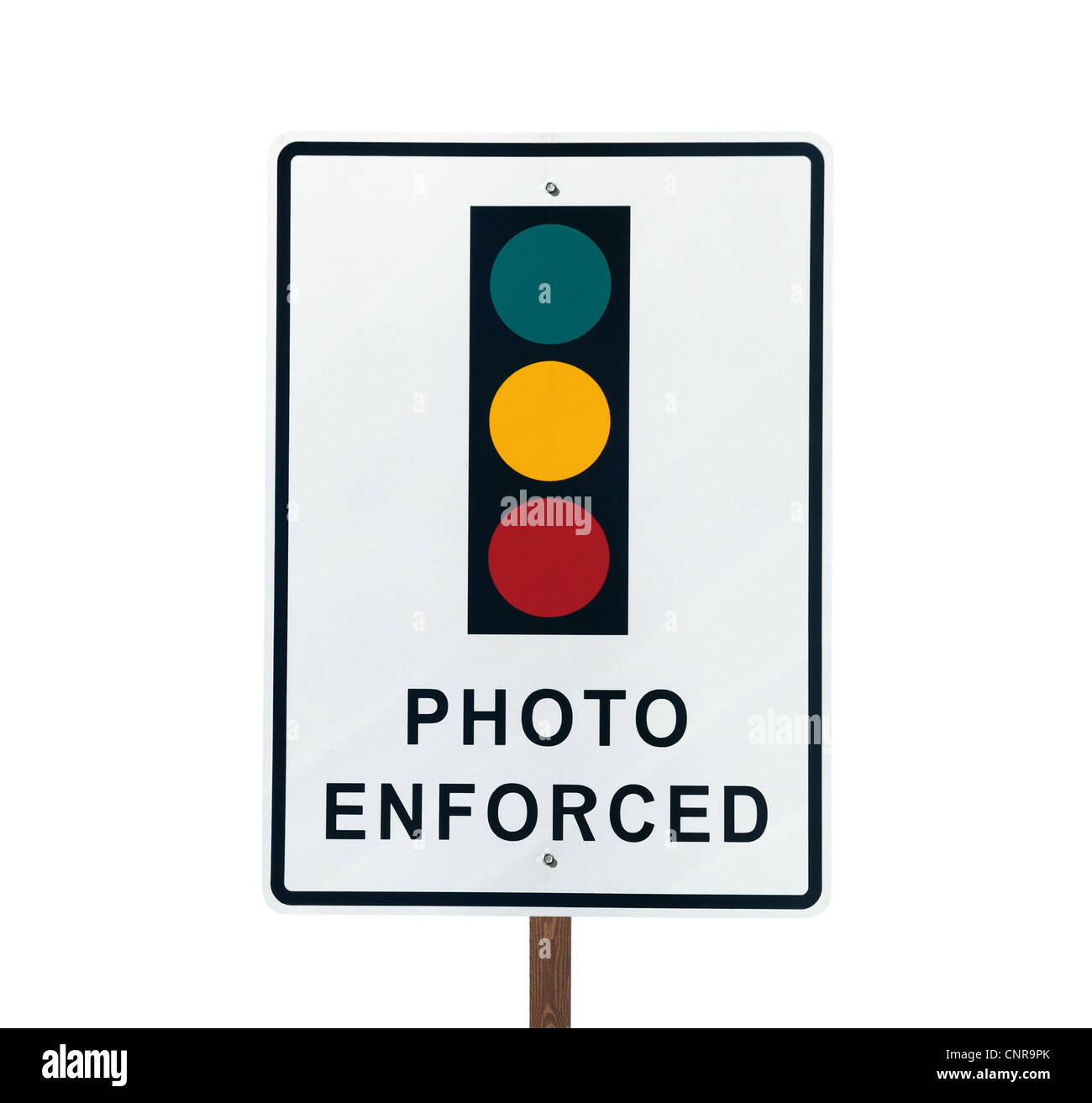Feu de circulation forcée photo Panneau d'avertissement dans la ville ensoleillée de Los Angeles en Californie. Banque D'Images