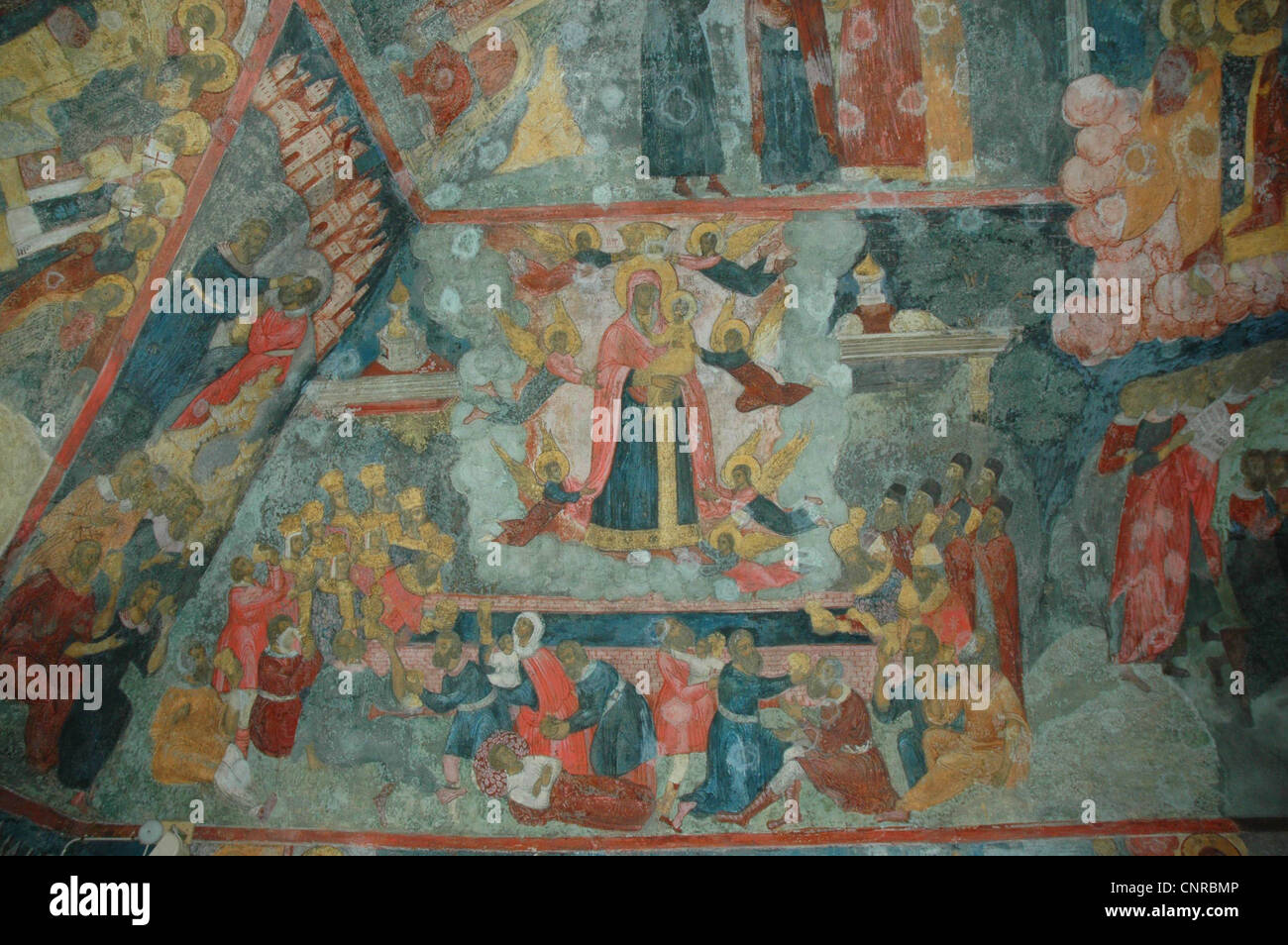 Laroslavl, fresques dans l'église St Elie, Banque D'Images