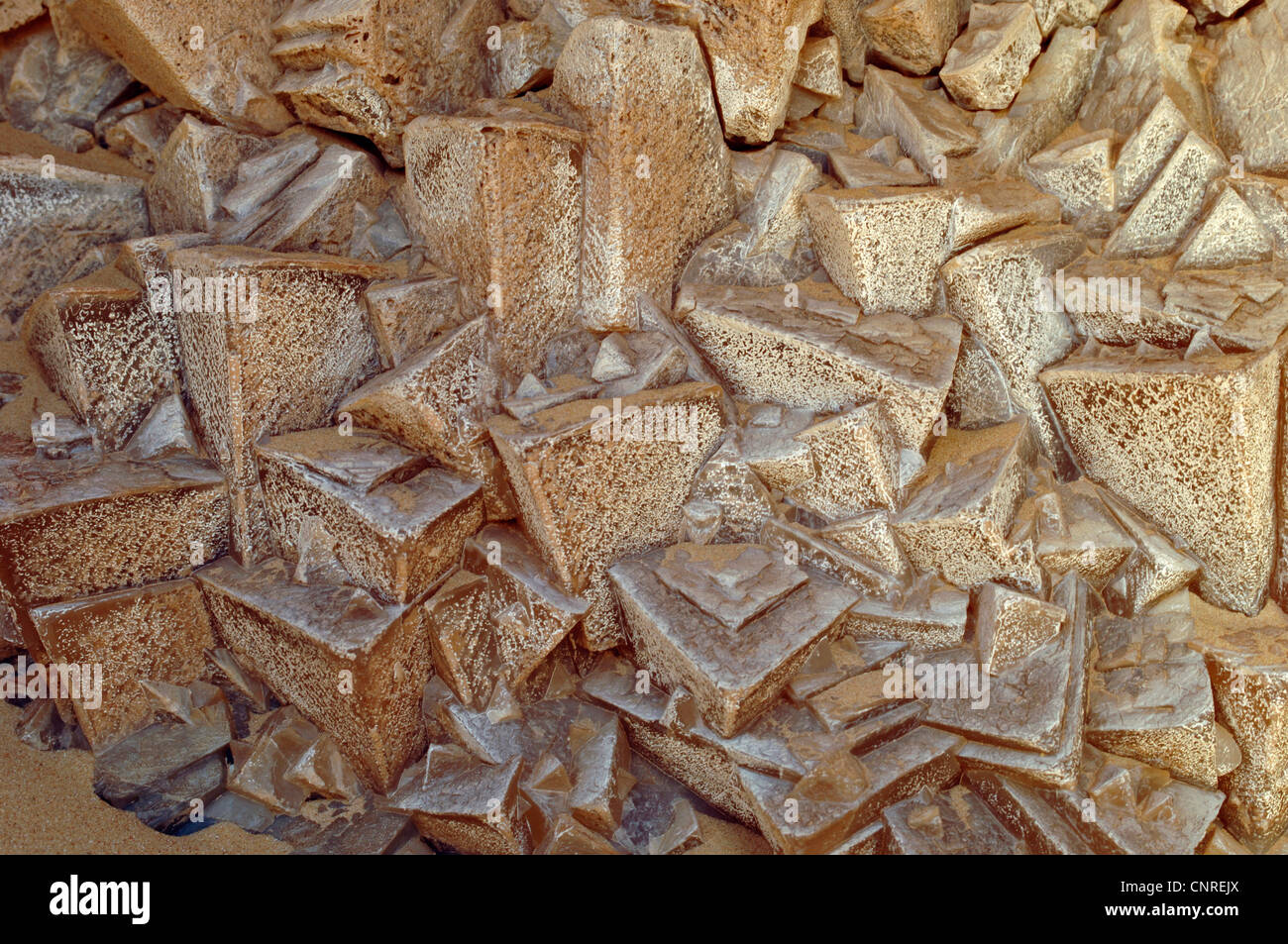 Cristaux de calcite, l'Égypte, le Désert Blanc National Park Banque D'Images