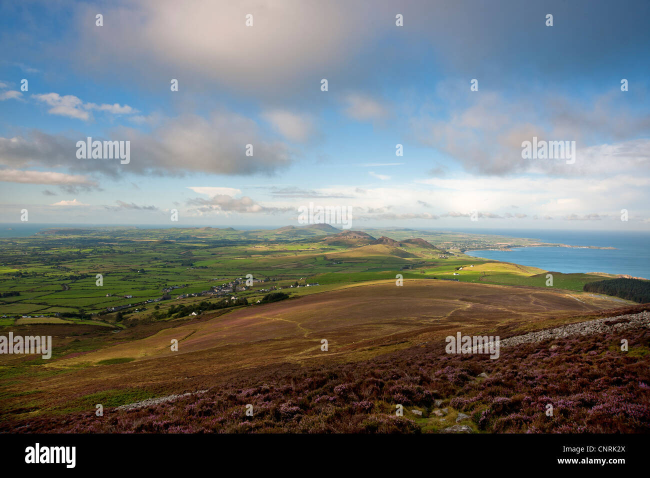 Vue de l'an l'ensemble de la péninsule Llyn Eifl Porth Dinllaen à North Wales UK Banque D'Images