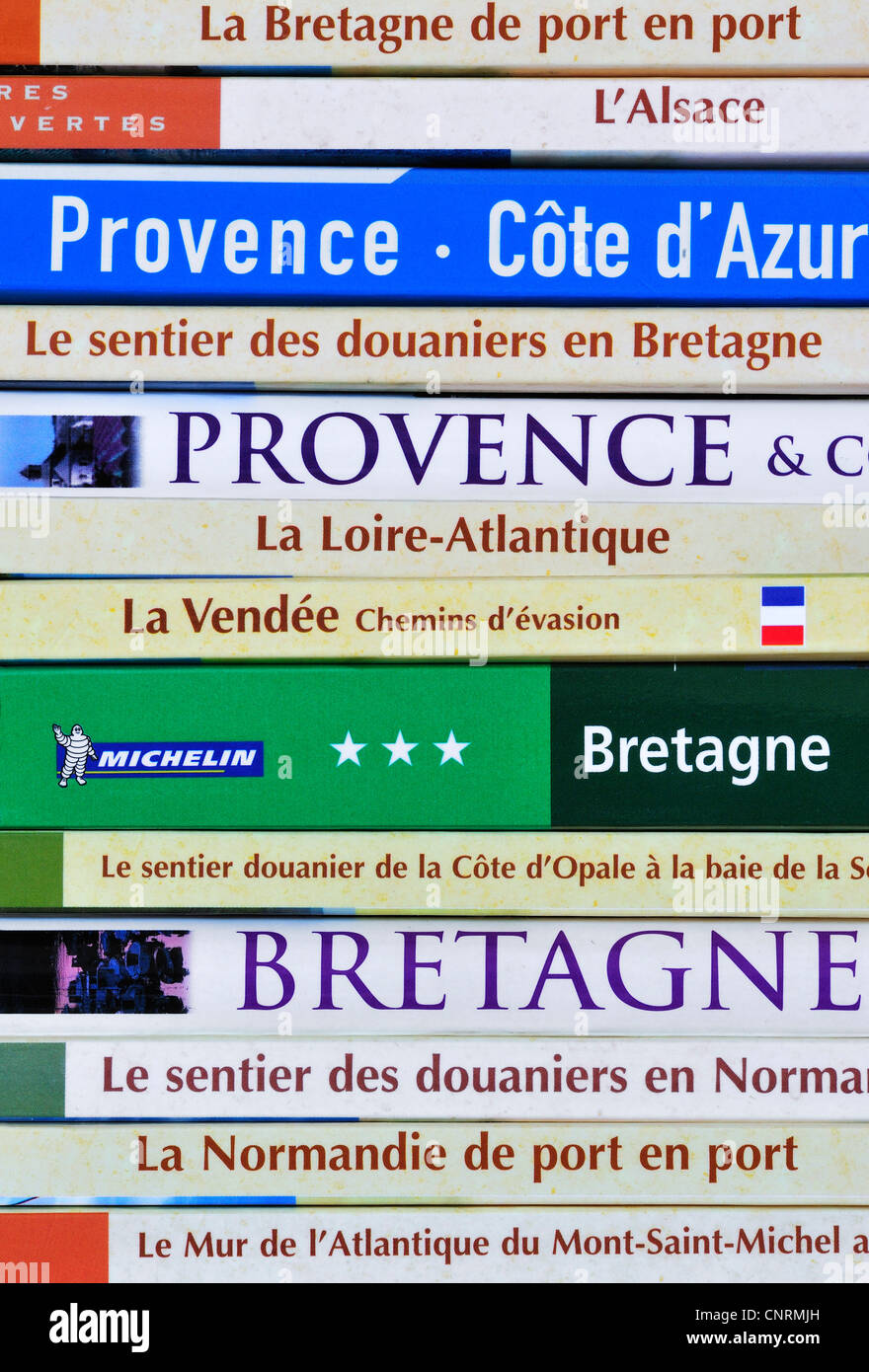 French collection de guides de voyage et guides à propos de la France sur la bibliothèque bibliothèque Banque D'Images