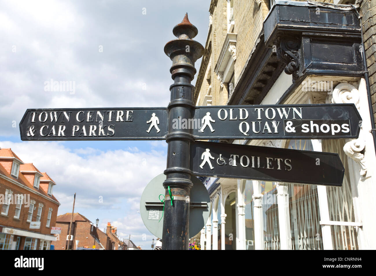 Les panneaux touristiques, Lymington, Hampshire, Royaume-Uni Banque D'Images