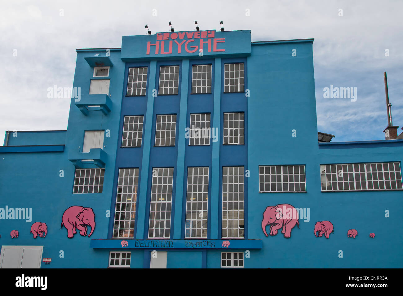 Brasserie Huyghe. La brasserie est célèbre dans le monde entier pour sa bière Delirium Tremens, qui a été élue meilleure bière au monde. Banque D'Images
