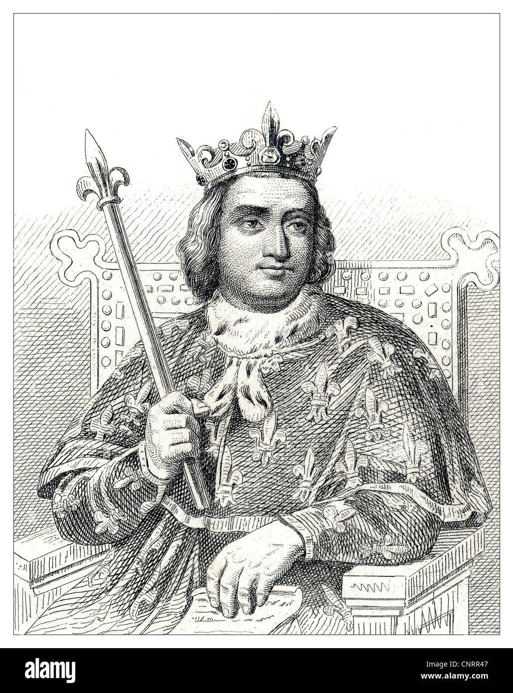 Charles V le sage ou Charles V le Sage, Roi de France de la maison de Valois, une branche latérale de la 14e siècle, Les Capétiens Banque D'Images