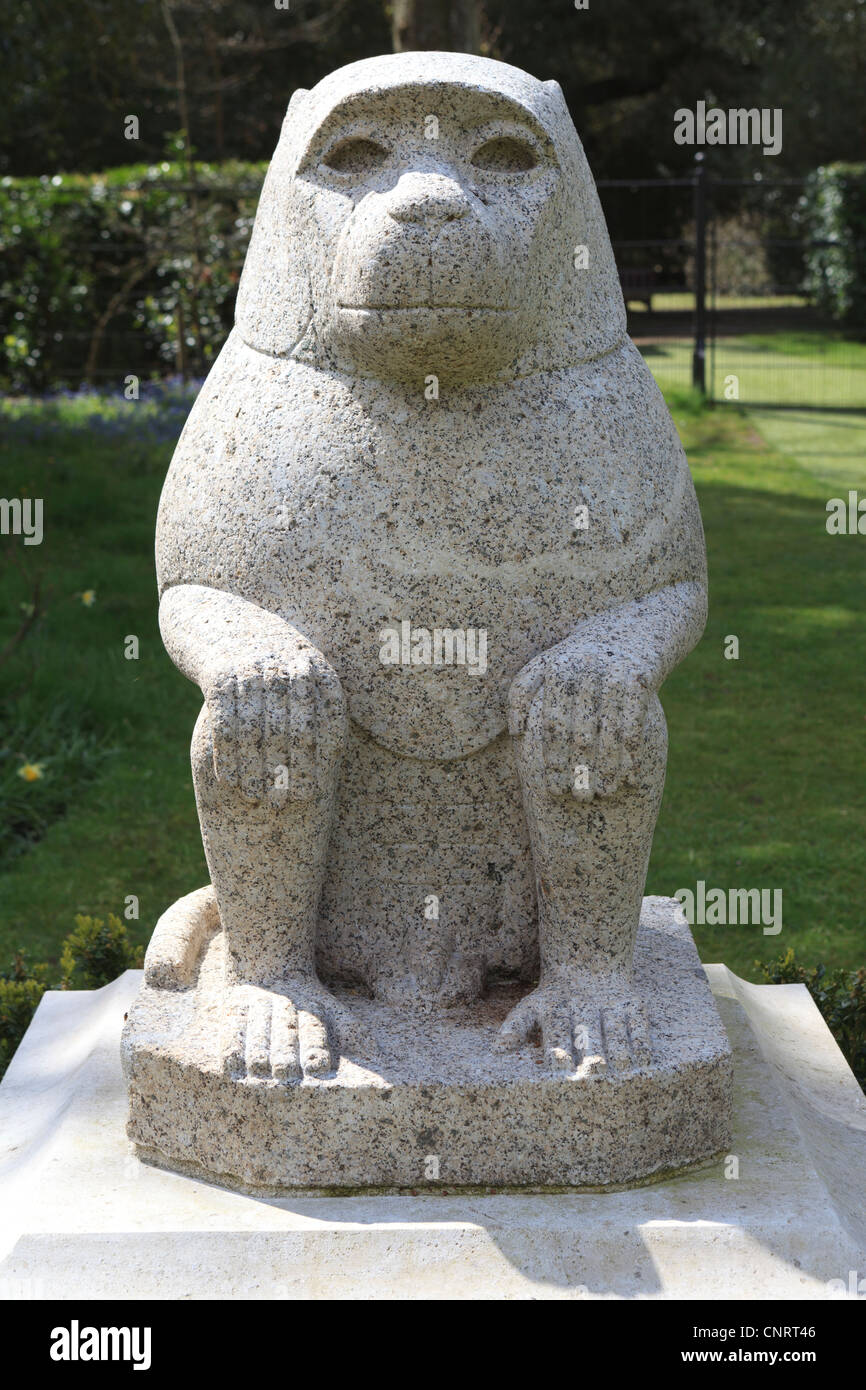 Sculpture en pierre d'un babouin Banque D'Images