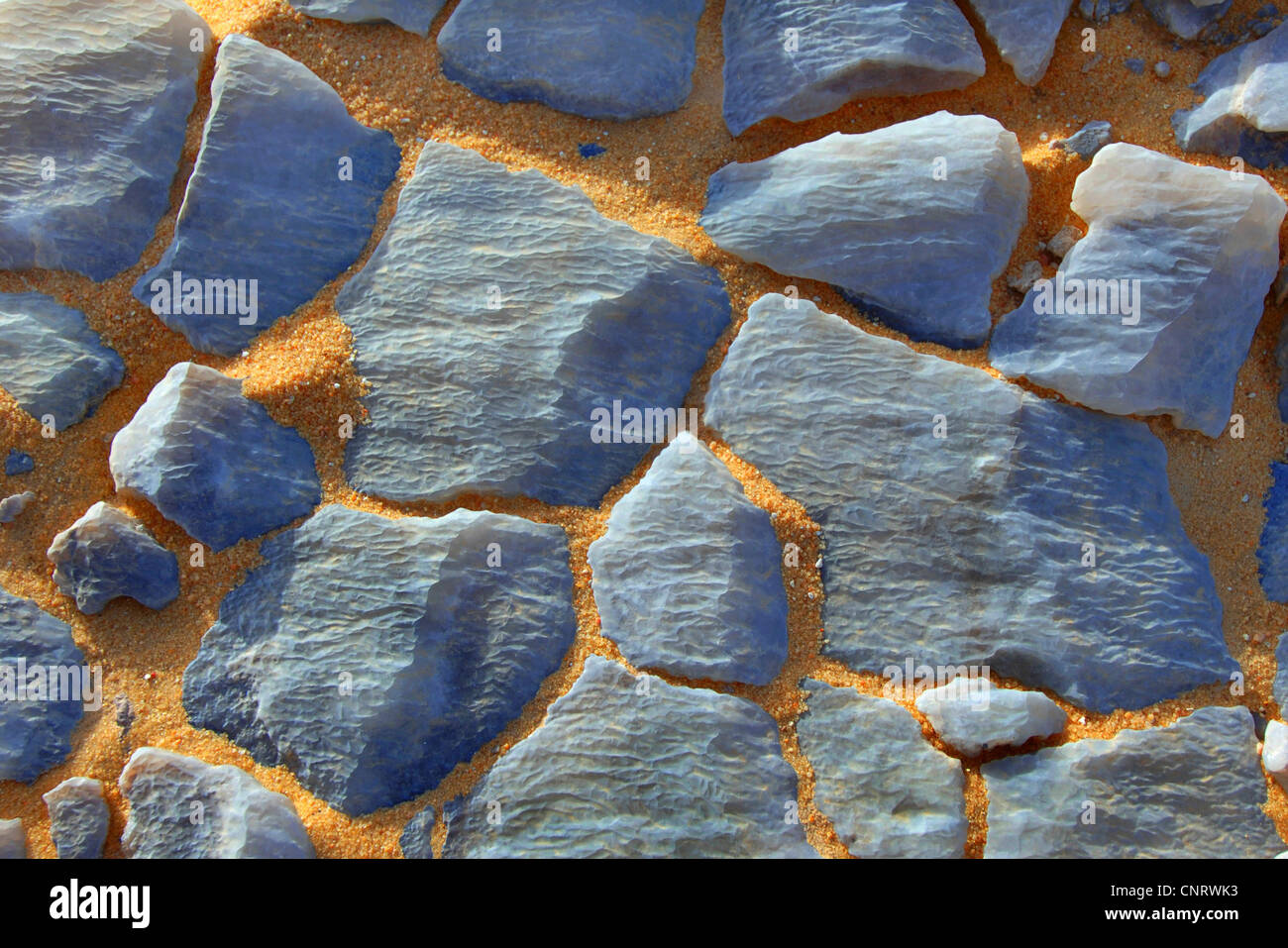 Cristaux de calcite dans le désert blanc, en Egypte, le Désert Blanc National Park Banque D'Images