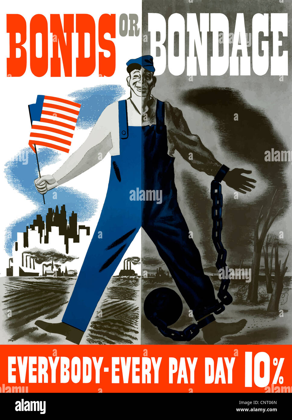 Affiches de guerre de propagande restaurés numériquement. Banque D'Images
