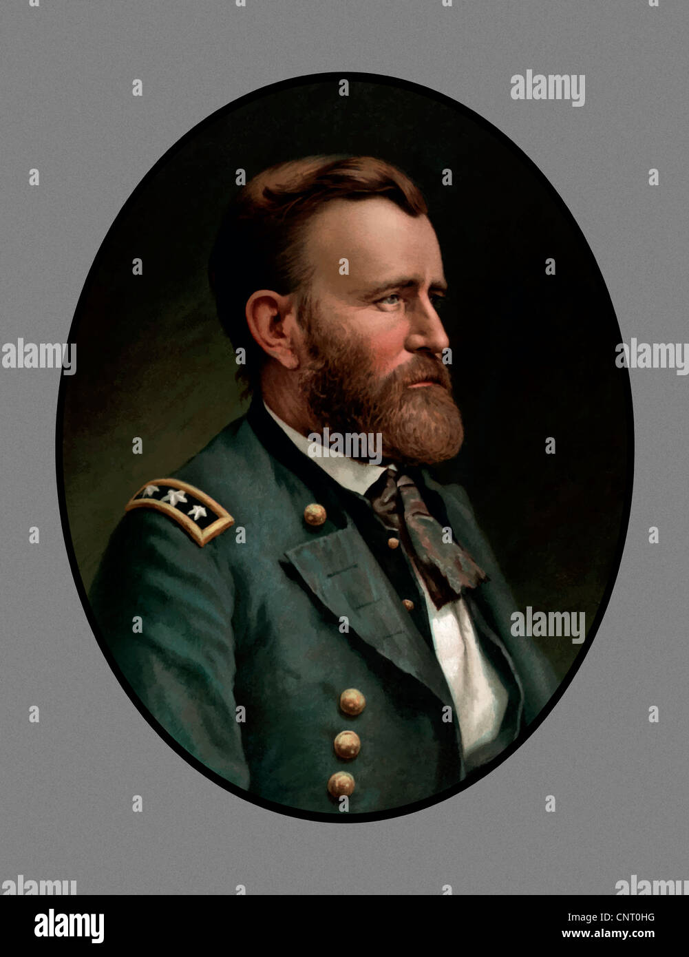Vecteur restaurés numériquement peinture d'Ulysses S. Grant. Banque D'Images