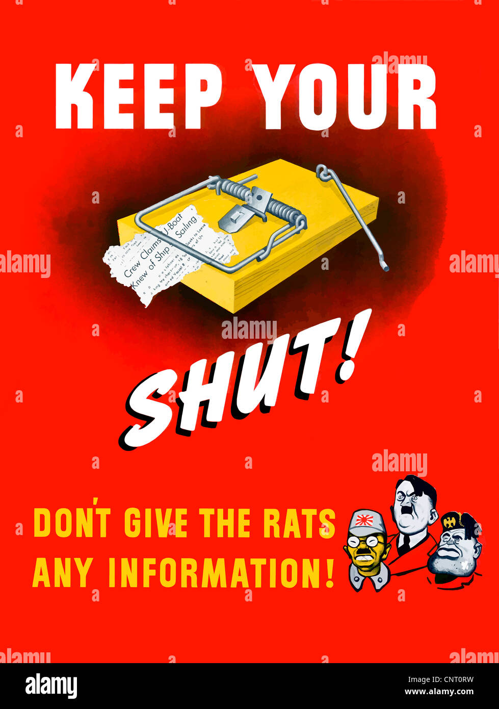 Affiches de guerre de propagande restaurés numériquement. Banque D'Images