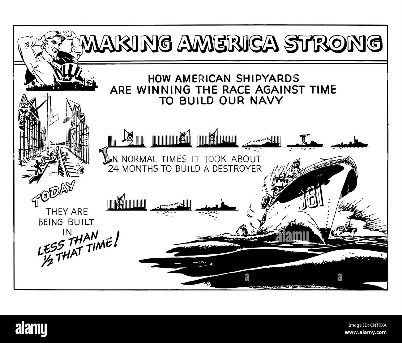 Affiches de guerre de propagande restaurés numériquement. Banque D'Images