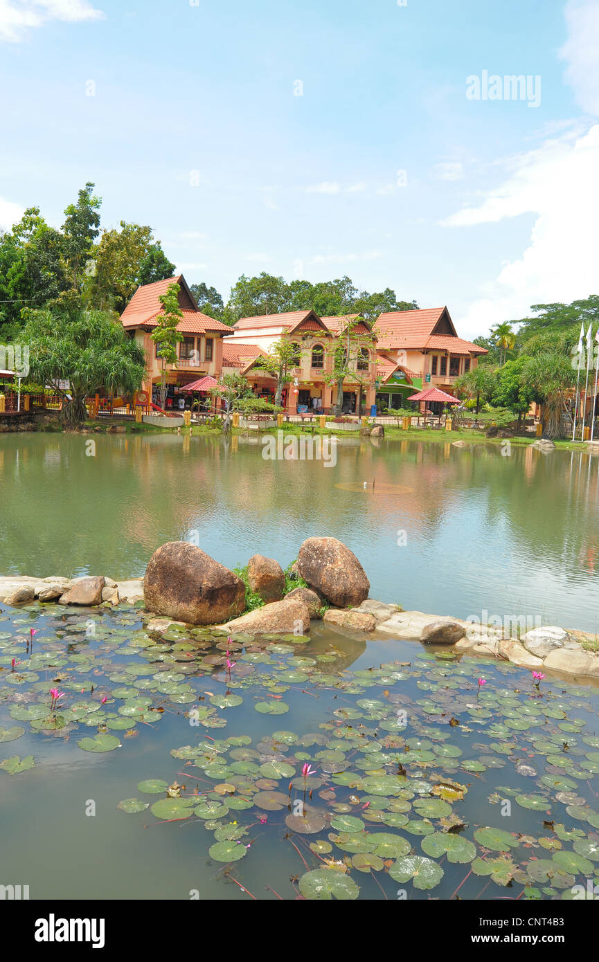 Étang , jardins orientaux,,la Malaisie, langkawi Banque D'Images