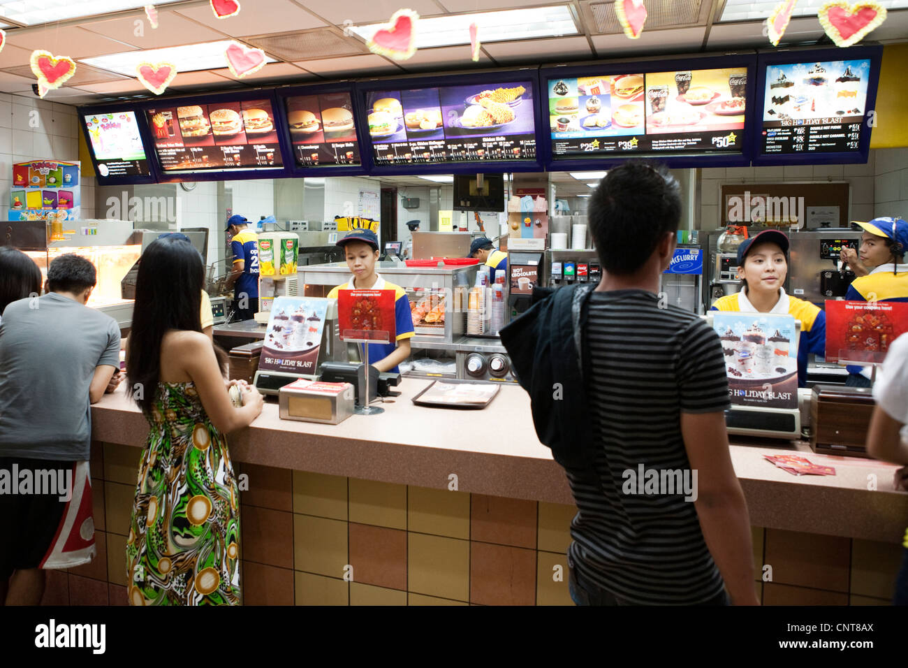 Mcdonald's restaurant fast food. Lapu-Lapu City, Metro Cebu, Mactan Island, Visayas, Philippines. Banque D'Images
