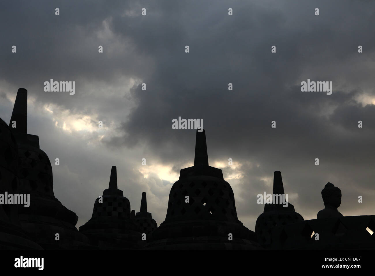 Temple de Borobudur à Magelang, Central Java, Indonésie. Banque D'Images