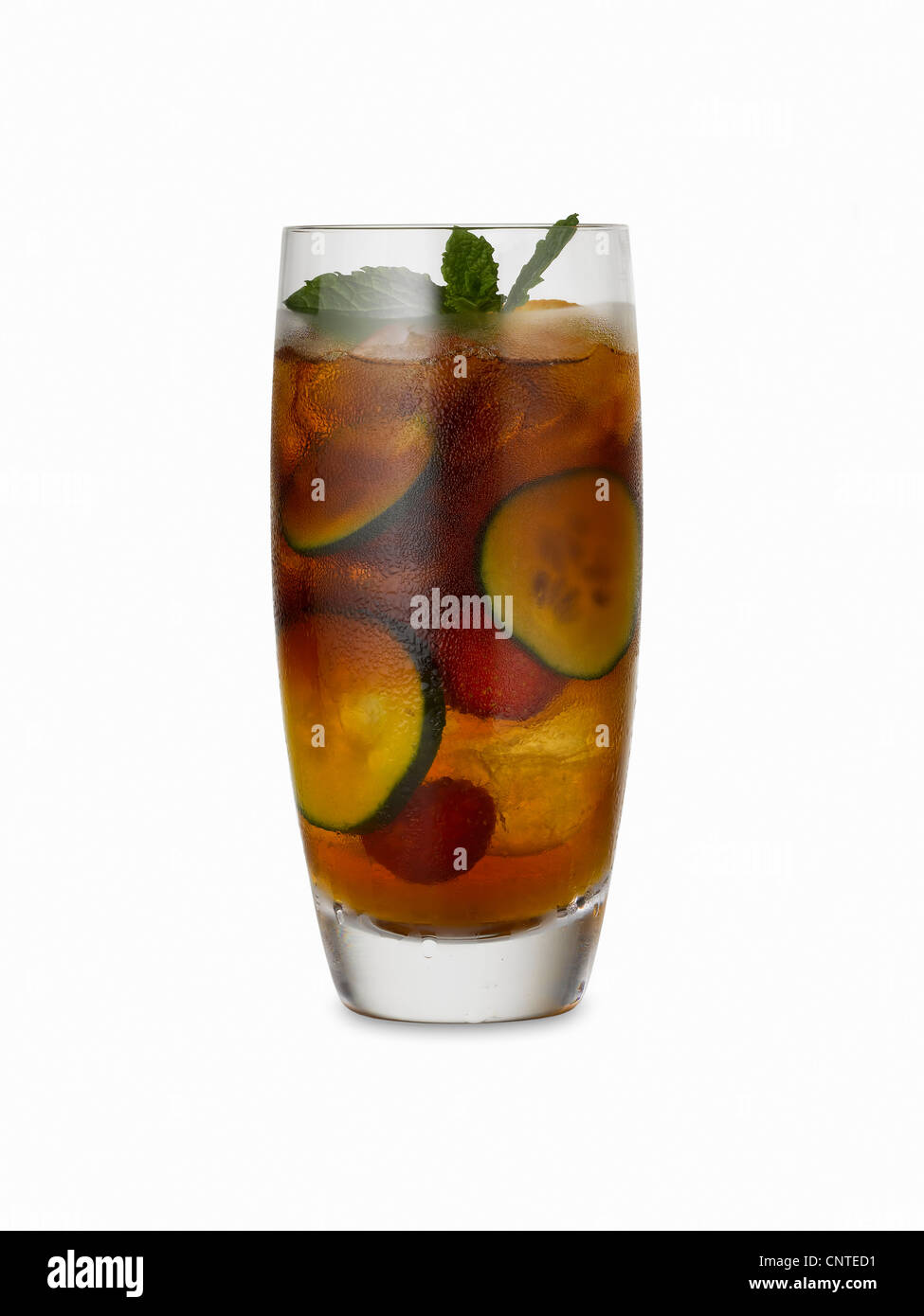 Verre de cocktail de fruits frais Banque D'Images