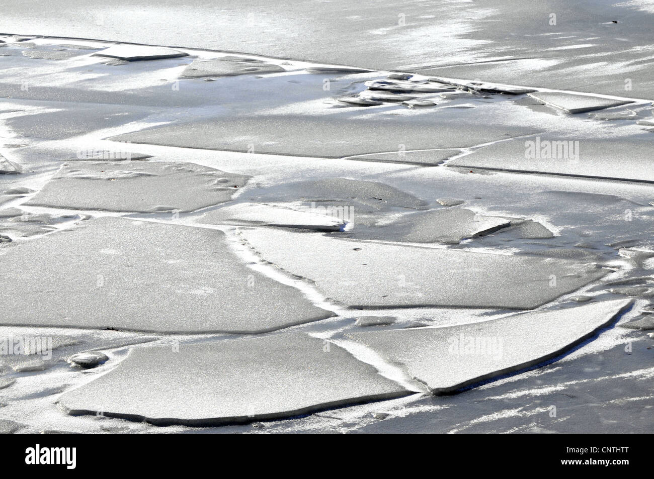 Le lac gelé, Allemagne, Rhénanie du Nord-Westphalie Banque D'Images