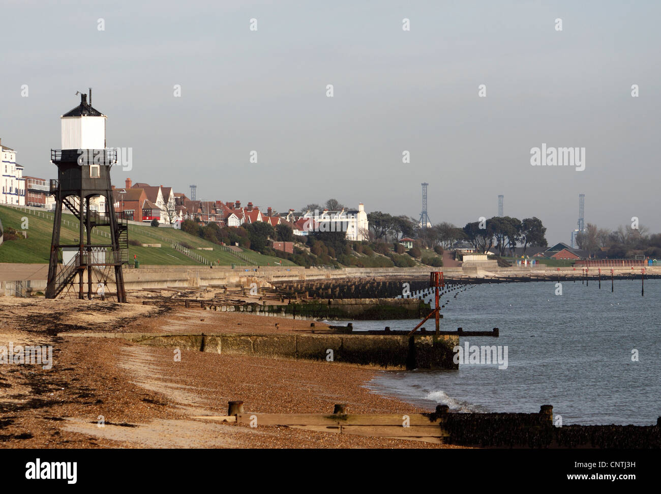 Le PHARE de l'ÉPOQUE VICTORIENNE SUPÉRIEURE À DOVERCOURT. L'Essex au Royaume-Uni. Banque D'Images