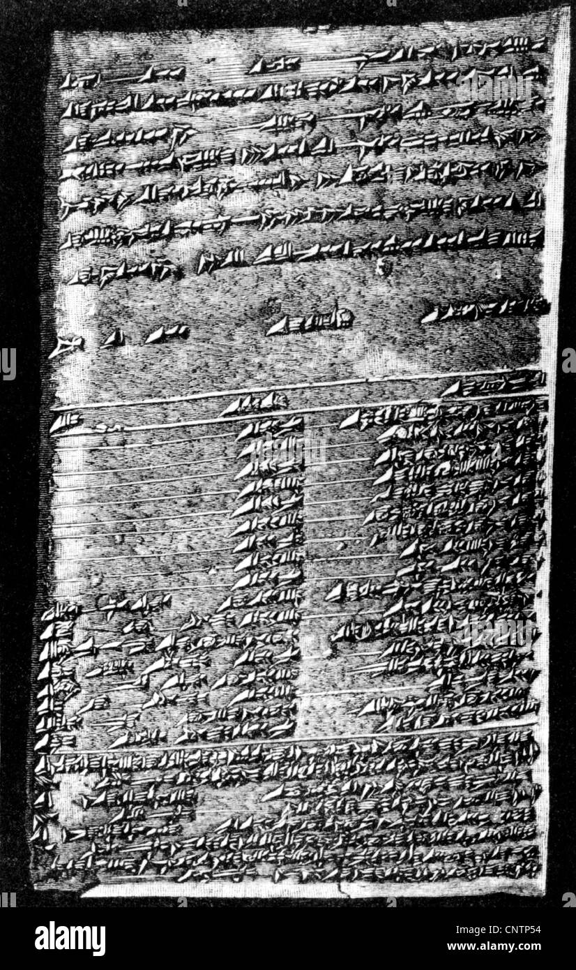 Écriture, Cuneiform script, Assur, tablette de l'archive d'Ashurbanipal (1050 - 1032 av. J.-C.), scripts, Mésopotamie, Assyrie, Assyrien, historique, historique, monde antique, droits additionnels-Clearences-non disponible Banque D'Images
