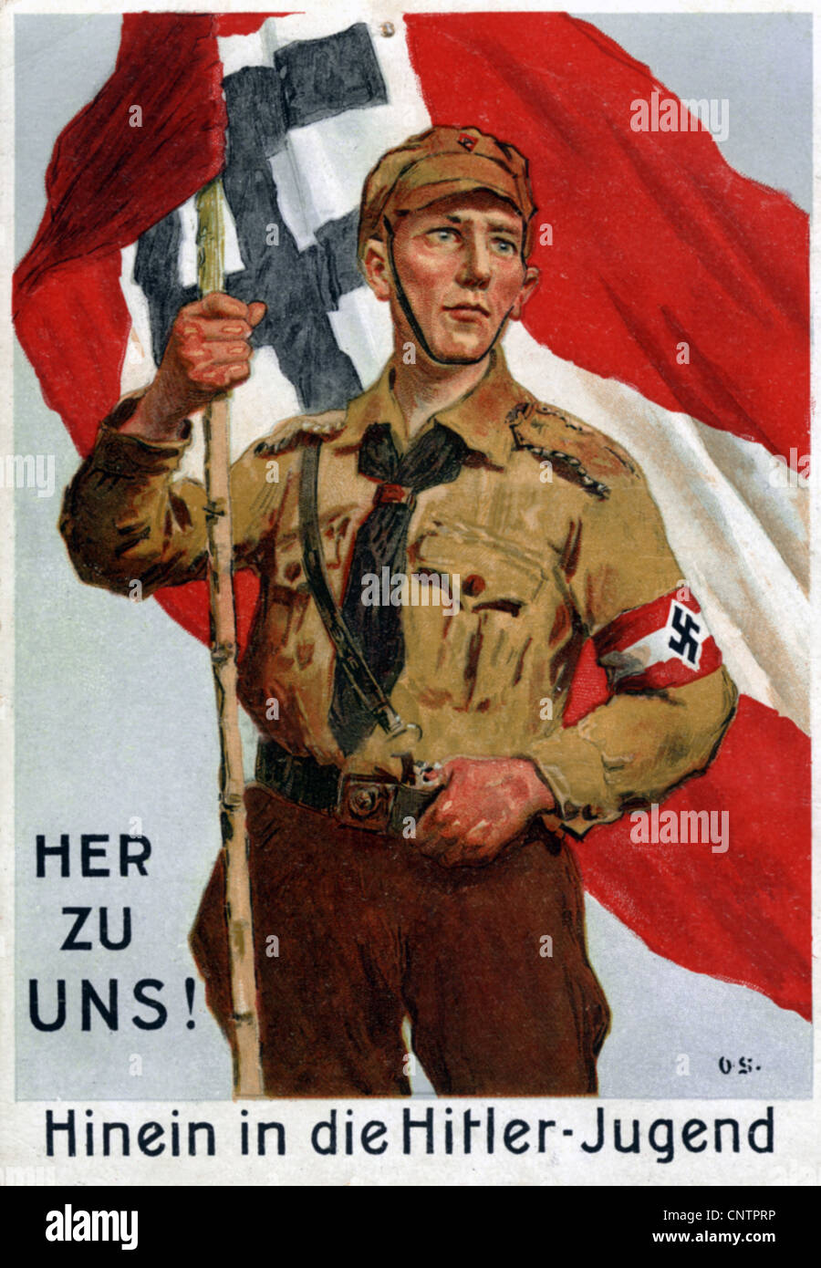 Nazisme / National socialisme, organisation, Hitler Jeunesse (HJ), carte postale, "ses zu uns! Hinein in die Hitler-Jugend' (venez nous! Rejoignez la Jeunesse Hitler!), imprimé à Munich, 1932, droits supplémentaires-Clearences-non disponible Banque D'Images Nazisme / National socialisme, organisation, Hitler Jeunesse (HJ), carte postale, "ses zu uns! Hinein in die Hitler-Jugend' (venez nous! Rejoignez la Jeunesse Hitler!), imprimé à Munich, 1932, droits supplémentaires-Clearences-non disponible Banque D'Images