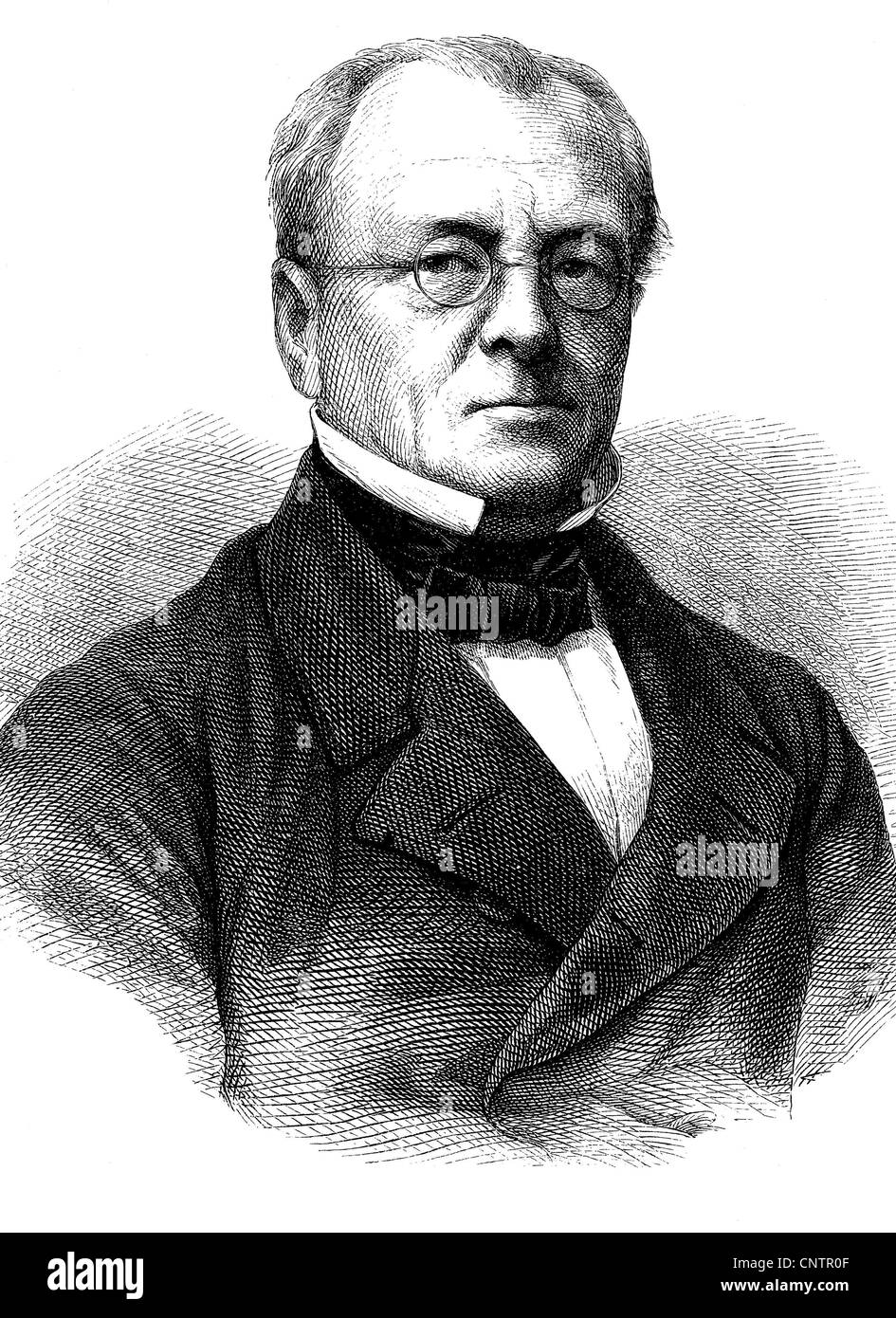 Henry Leo 1799 - 1878, un historien allemand et homme politique prussien, historique gravure sur bois, vers 1870 Banque D'Images