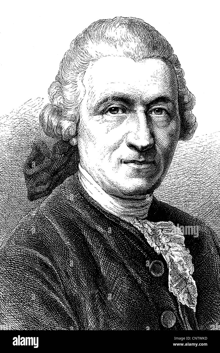 Hans Conrad Ekhof Dietrich ou Konrad Eckhof, 1720-1778, a été considéré comme l'un des meilleurs acteurs allemands du 18e siècle, histor Banque D'Images