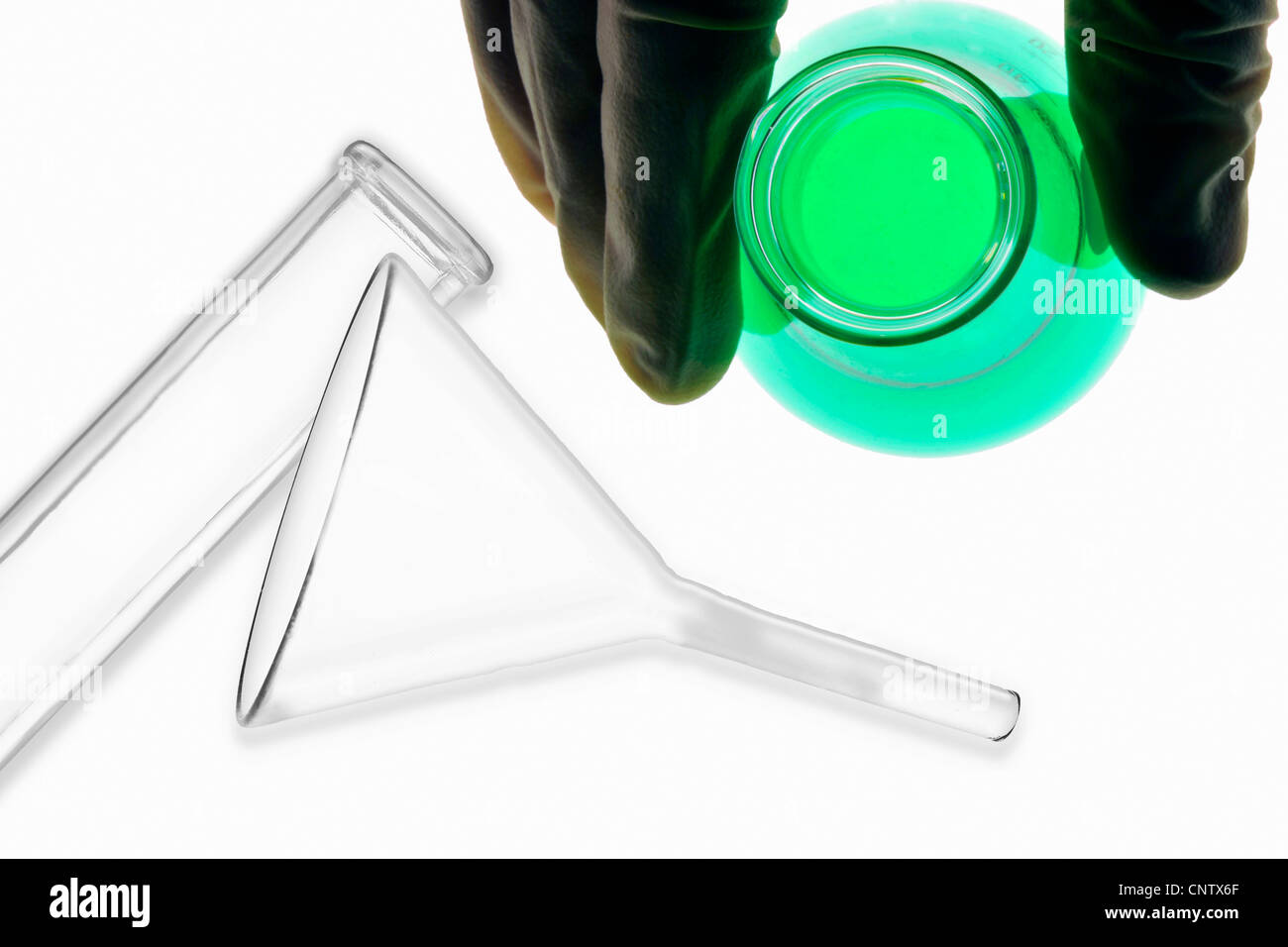 Scientist holding glowing carter Banque D'Images