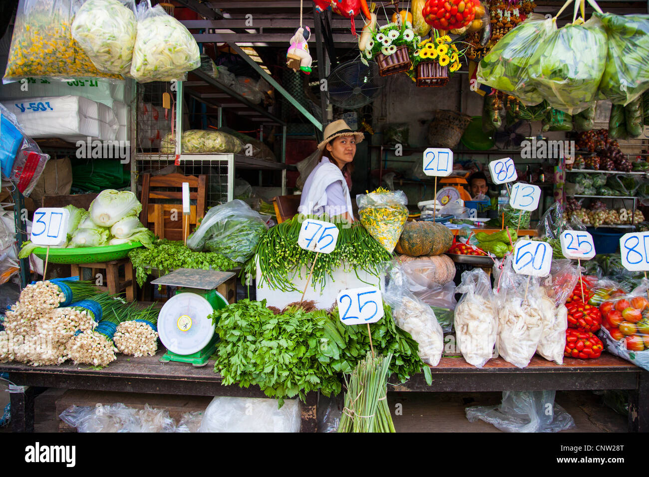 Khlong Toey market à Bangkok, Thaïlande Banque D'Images