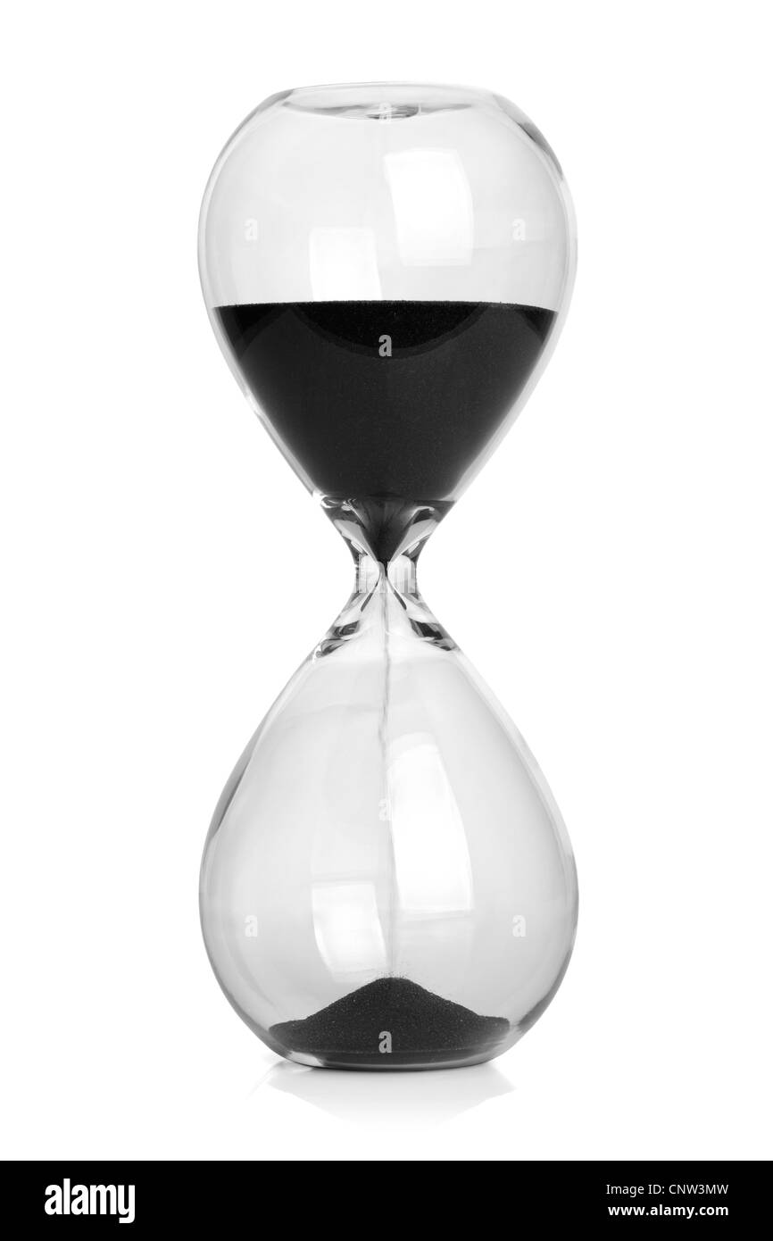 Hourglass isolé sur fond blanc Banque D'Images