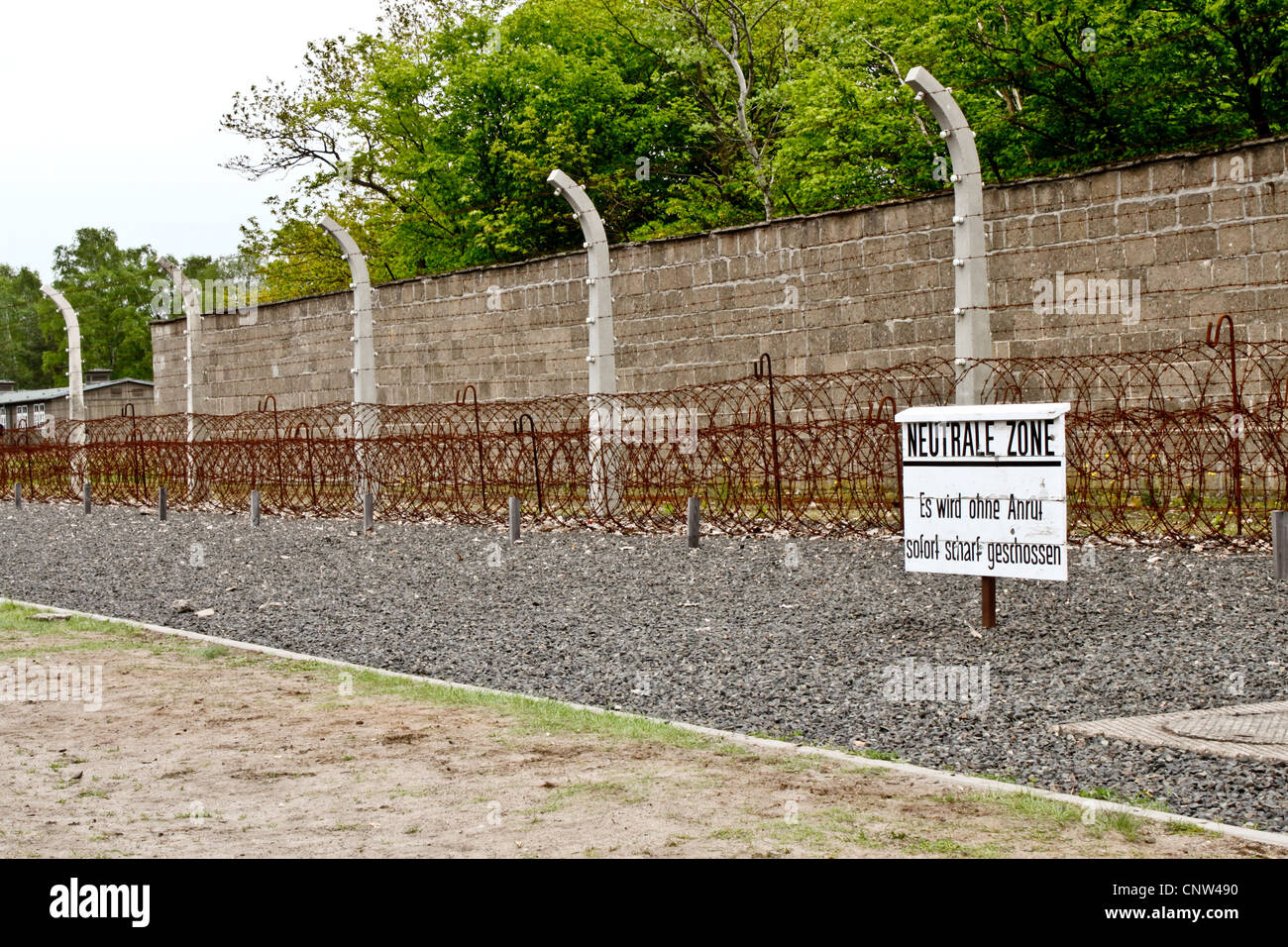 Zone neutre en camp de concentration de Sachsenhausen, Oranienburg, Allemagne Banque D'Images