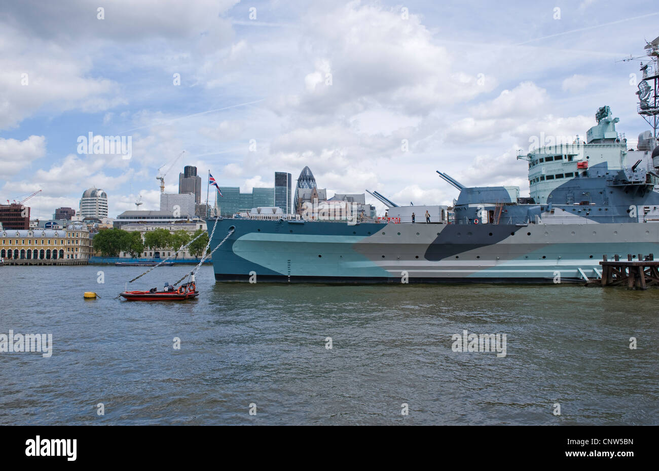 Europe Angleterre Londres, le navire de guerre HMS Belfast aujourd'hui un musée Banque D'Images