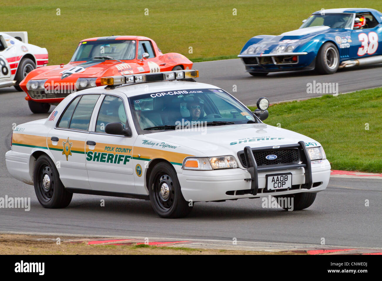 Polk Comté (Floride) Sheriff's Ford Police Interceptor. Tour de formation de la SCLC HVRA V8 Challenge, Snetterton, Norfolk, Royaume-Uni. Banque D'Images