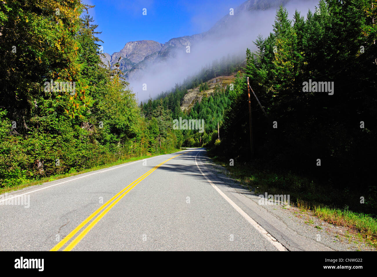 Route de campagne, le Canada, la Colombie-Britannique, Bella Coola Banque D'Images