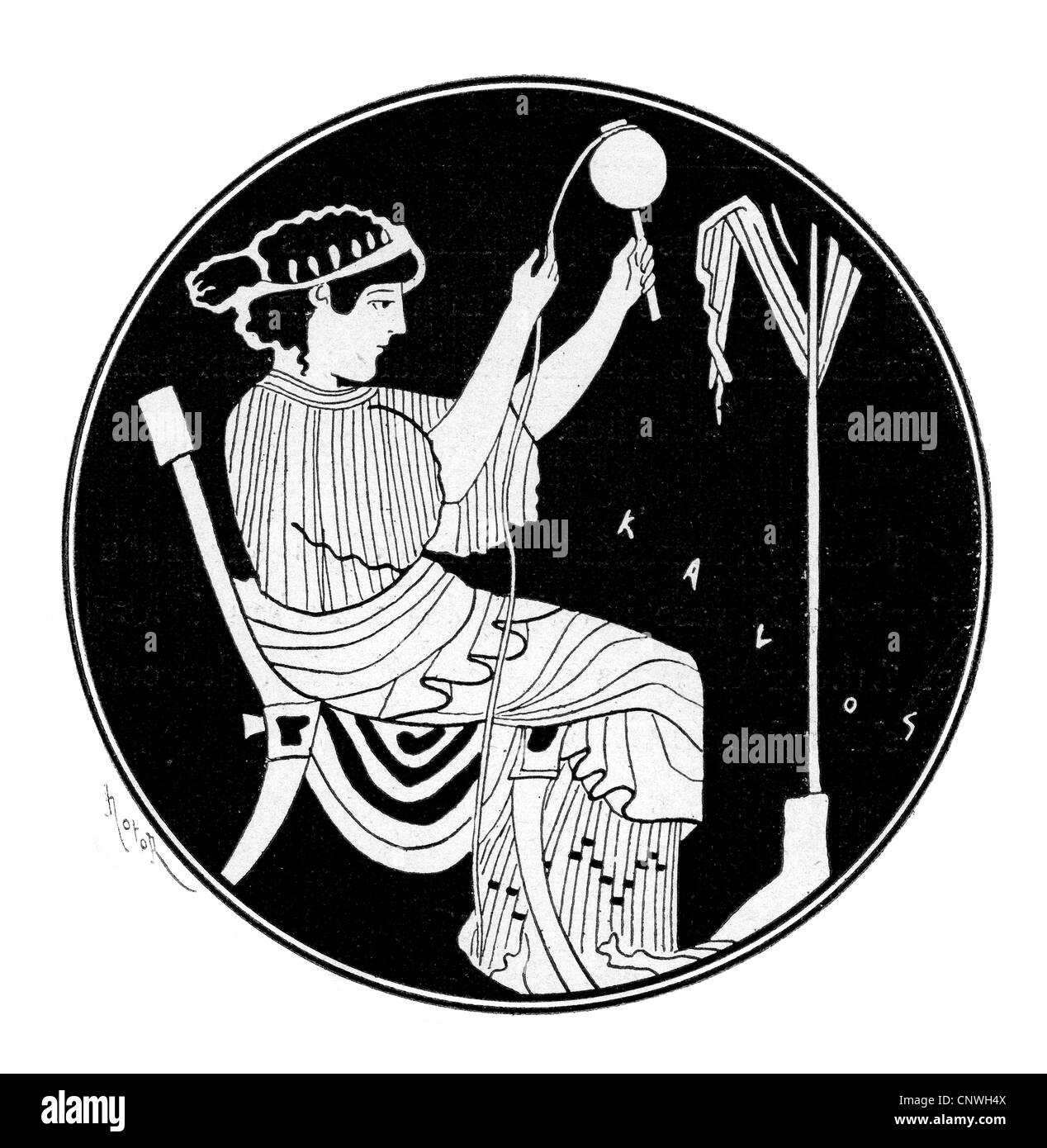 Une femme filer, à partir de l'ancienne Grèce Banque D'Images Une femme filer, à partir de l'ancienne Grèce Banque D'Images