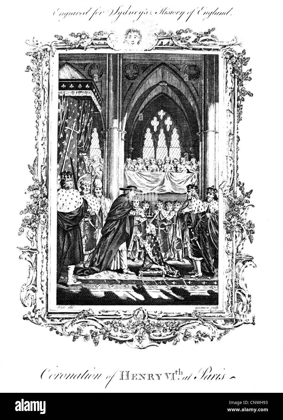 Henry VI., 6.12.1421 - 21,5 1461, roi d'Angleterre 31.8.1422 - 4.3.1461, couronnement de roi de France, Notre Dame de Paris, l'artiste n'a pas d'auteur pour être effacé Banque D'Images