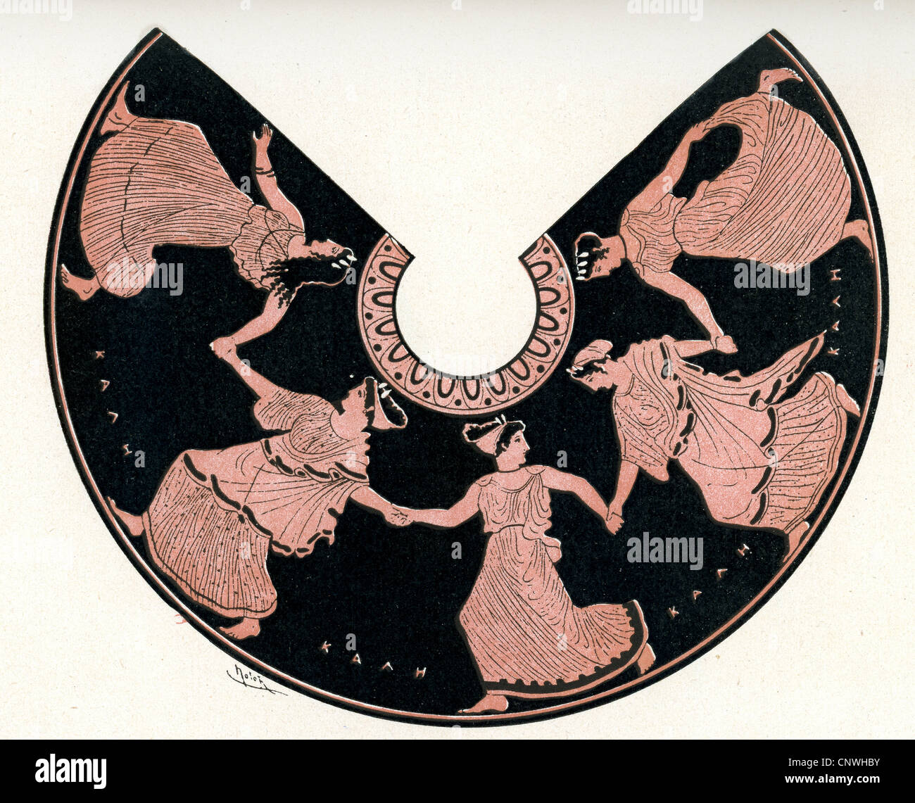 Un groupe de femmes de la danse, dans un style grec classique Banque D'Images Un groupe de femmes de la danse, dans un style grec classique Banque D'Images