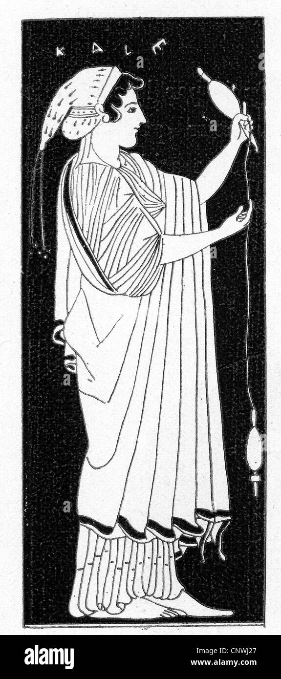 Une femme filer, à partir de l'ancienne Grèce Banque D'Images Une femme filer, à partir de l'ancienne Grèce Banque D'Images