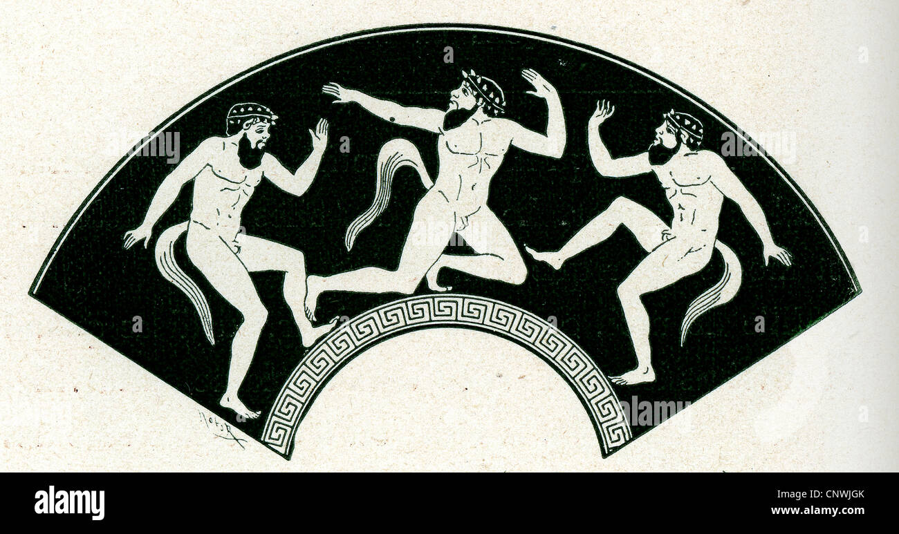 Un groupe de satyres, dans le style de l'ancienne Grèce Banque D'Images Un groupe de satyres, dans le style de l'ancienne Grèce Banque D'Images