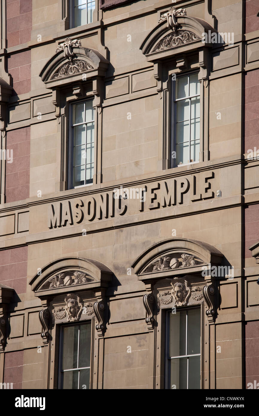 Ancien Temple Maçonnique sur F et 9e Rue Banque D'Images