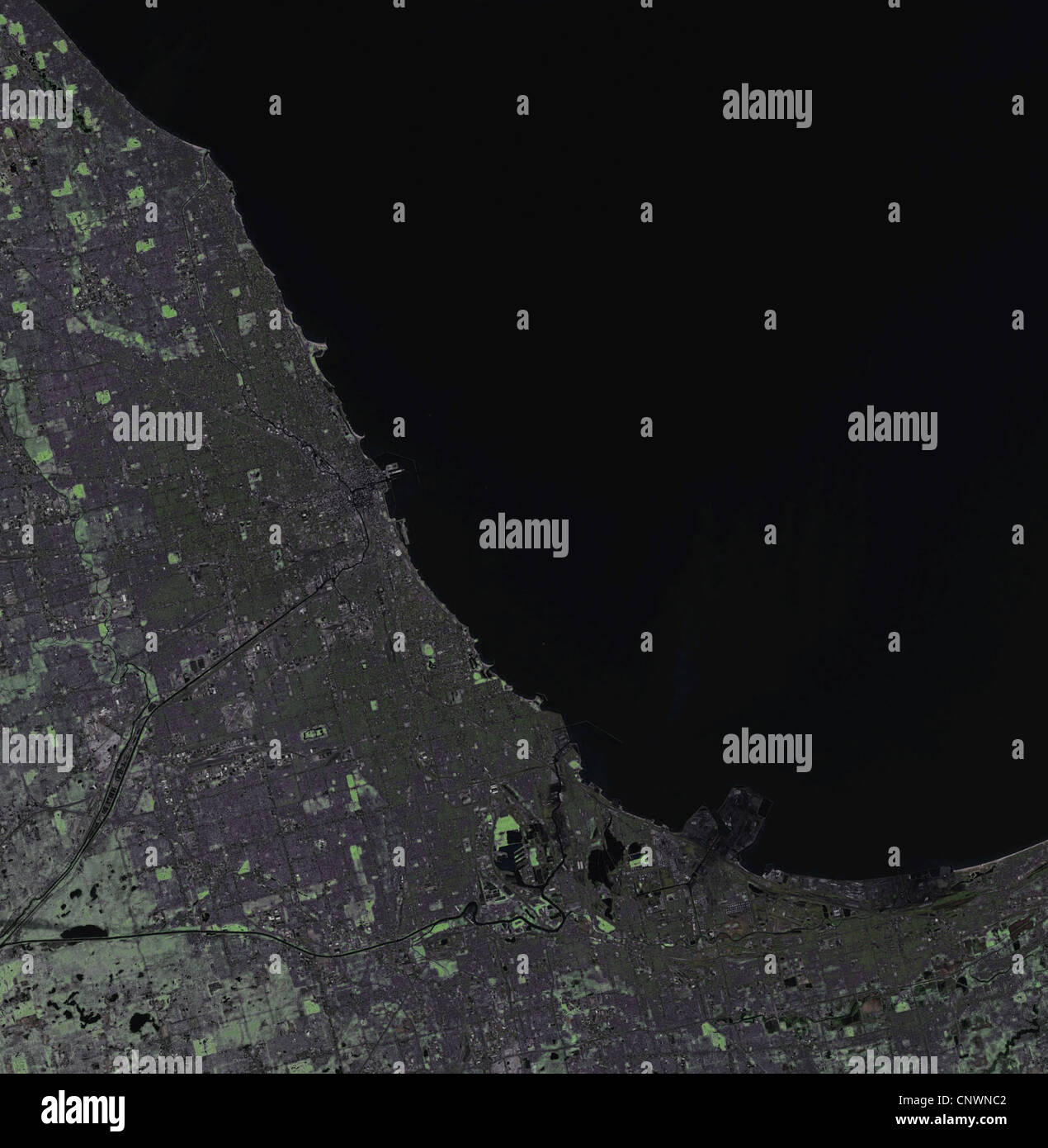 Image satellite de Chicago Illinois Banque D'Images