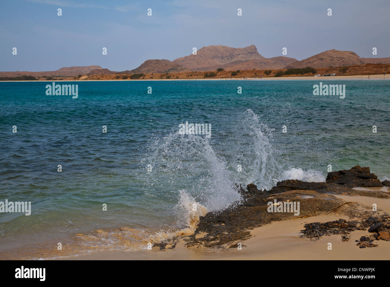 La plage de Santa Monica, à Boa Vista, Cape Verdi Banque D'Images