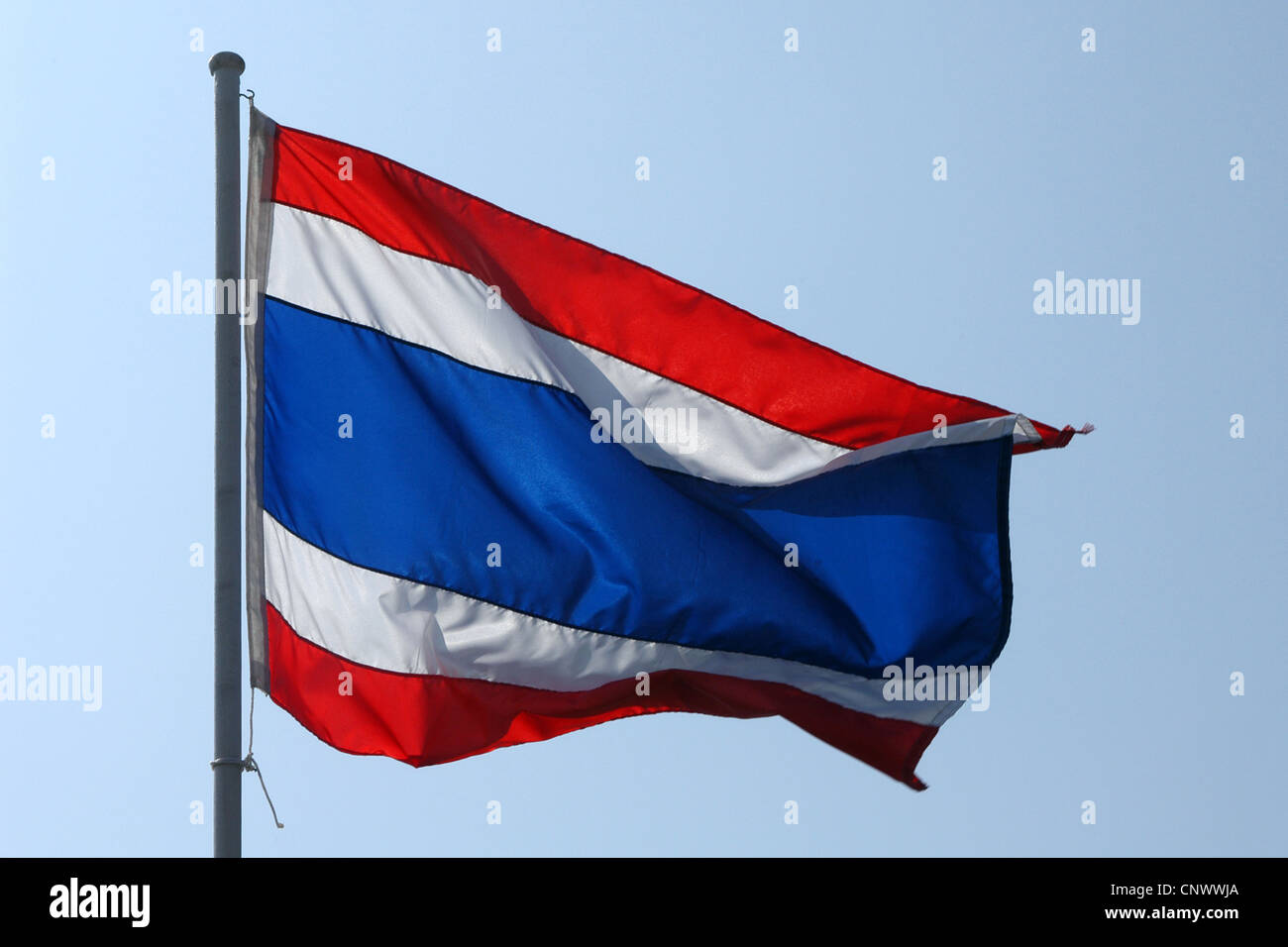 Drapeau national de la Thaïlande. Banque D'Images