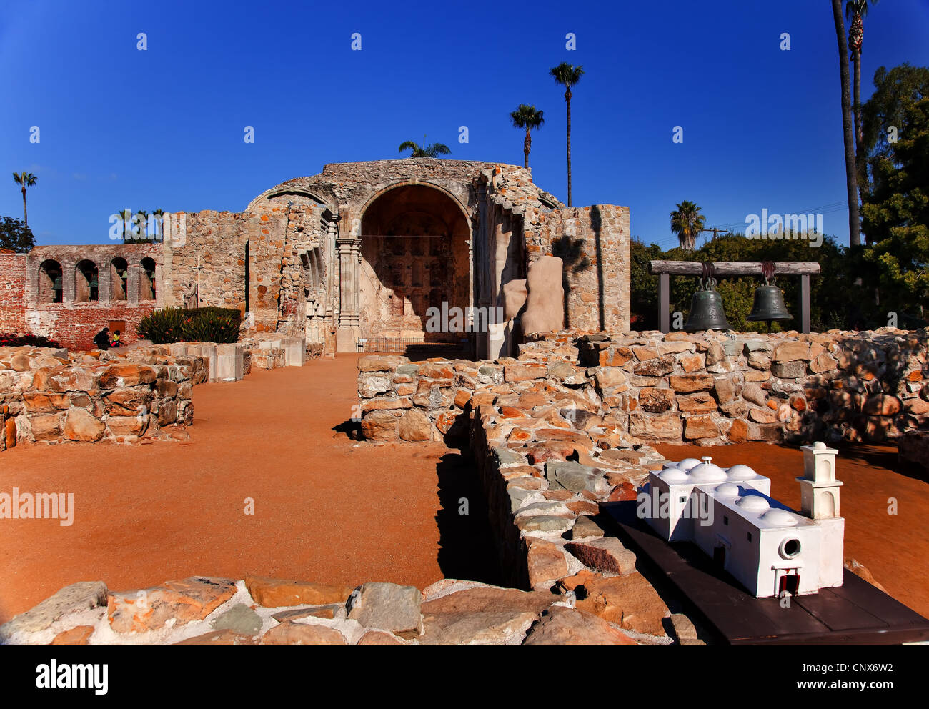 La mission de San Juan Capistrano Church Ruins Californie Modèle Banque D'Images