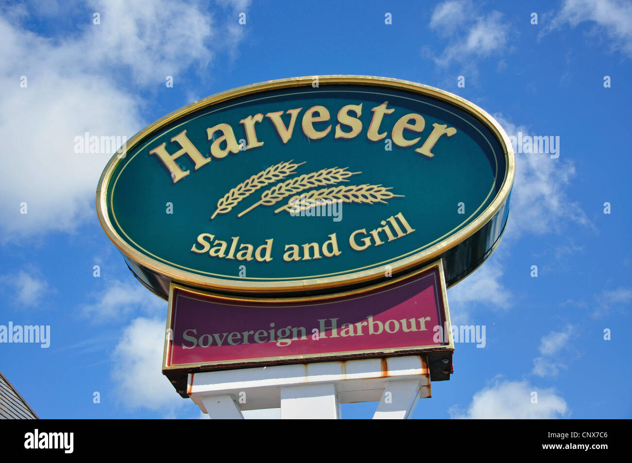 Restaurant Harvester dans Port Souverain, Eastbourne, East Sussex, Angleterre, Royaume-Uni Banque D'Images