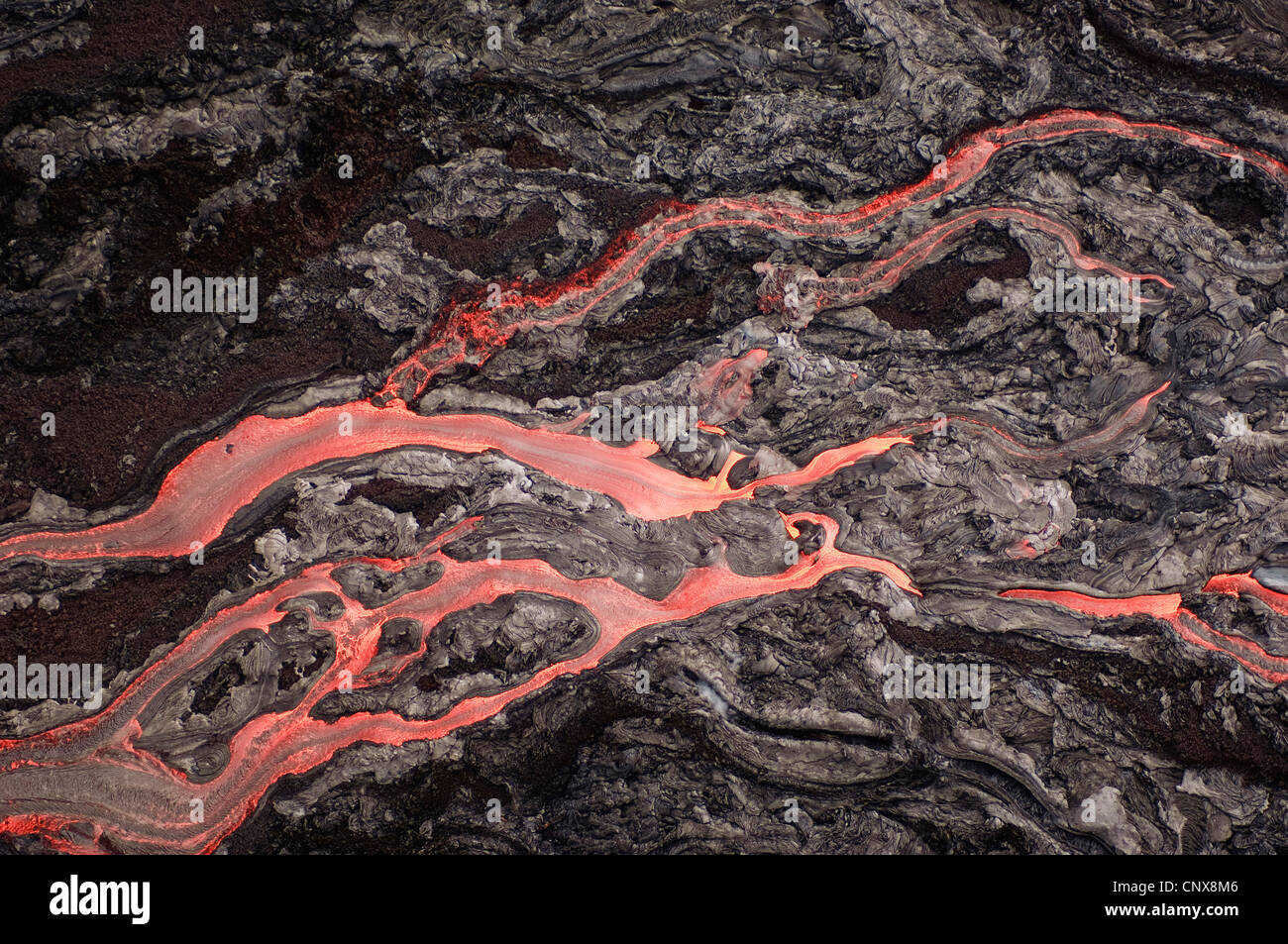À partir de la lave qui sort du volcan Kilauea, Hawaii, USA, Hawaii Volcanoes National Park Banque D'Images