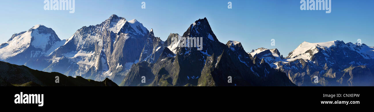 Montagnes des Alpes, sur la gauche, Grande Motte et grande casse, parc national de la Vanoise, France, France, Parc National de la Vanoise Banque D'Images